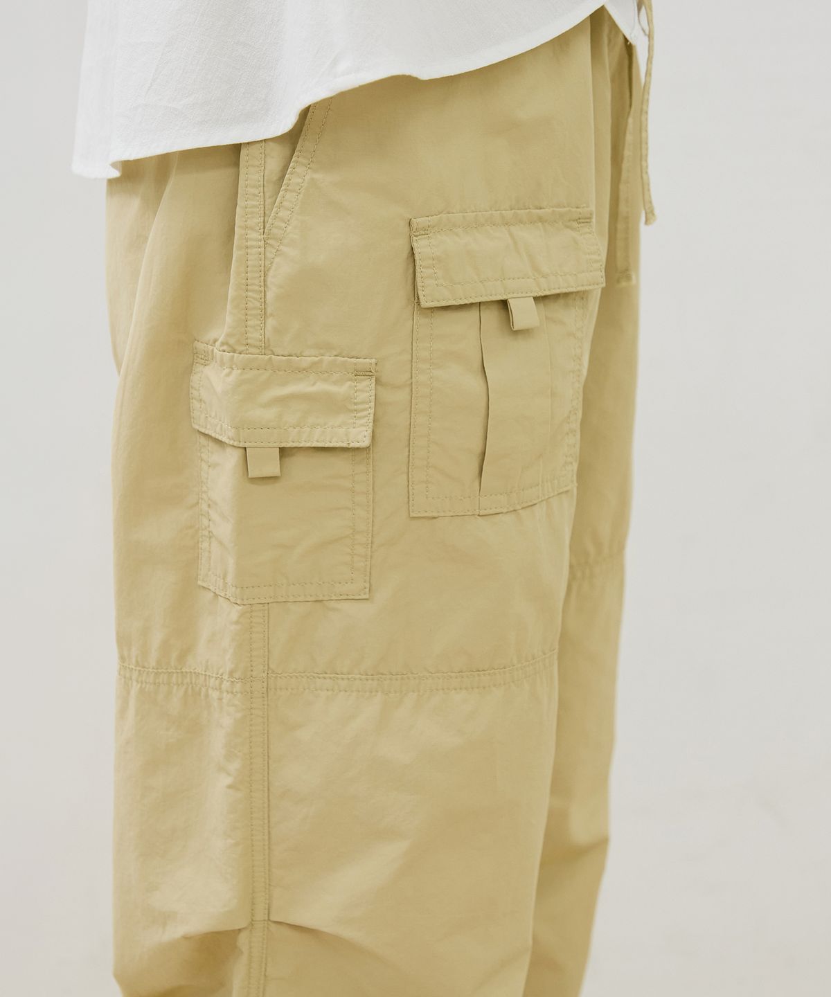 드로우핏 우먼(DRAWFIT WOMEN) 나일론 와이드 조거 팬츠 [L.BEIGE]