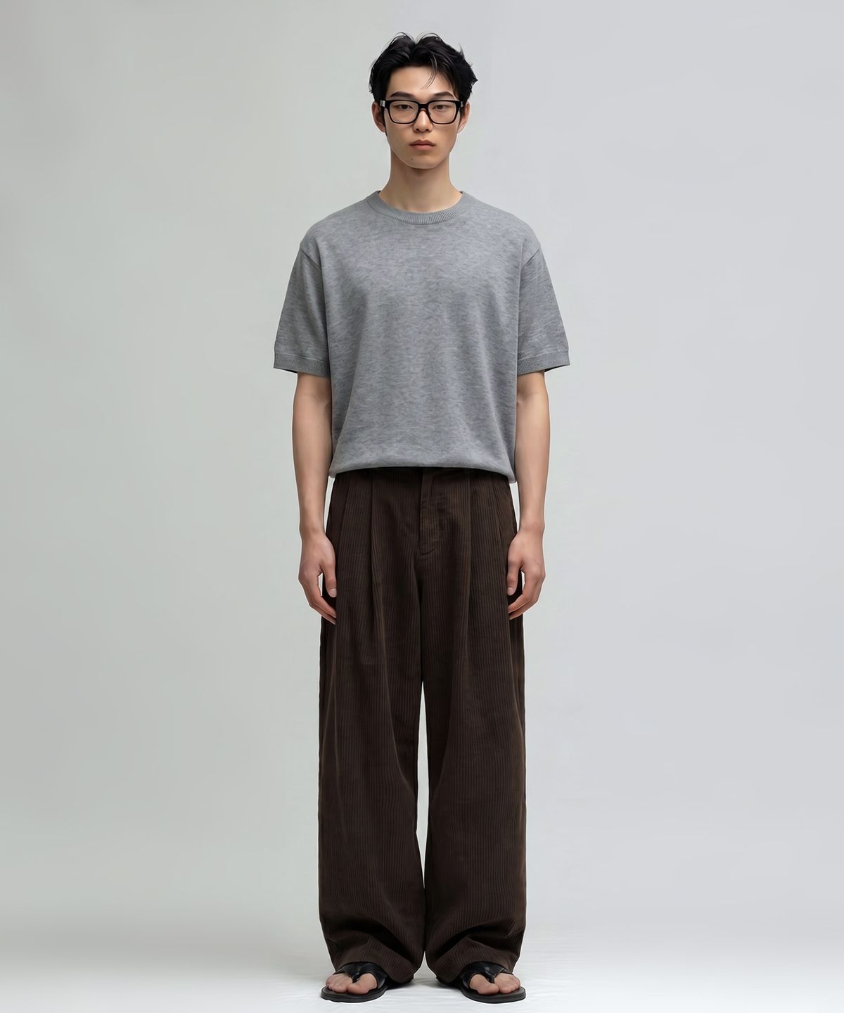 베리베인(VERYVAIN) ESSENTIAL SUMMER ROUND KNIT (GRAY)