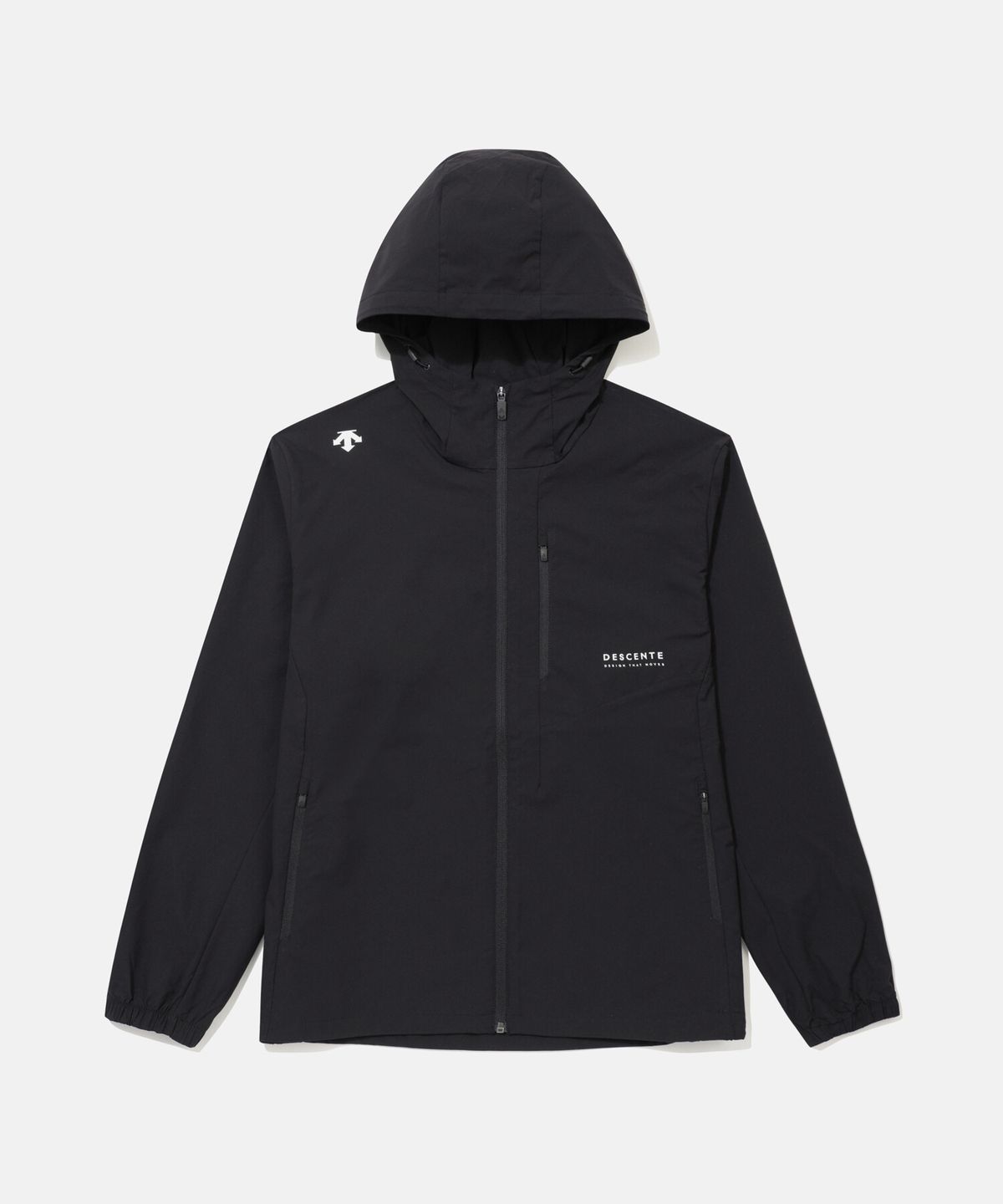 데상트(DESCENTE) 후드형 바람막이 자켓 블랙 SR323UWB71