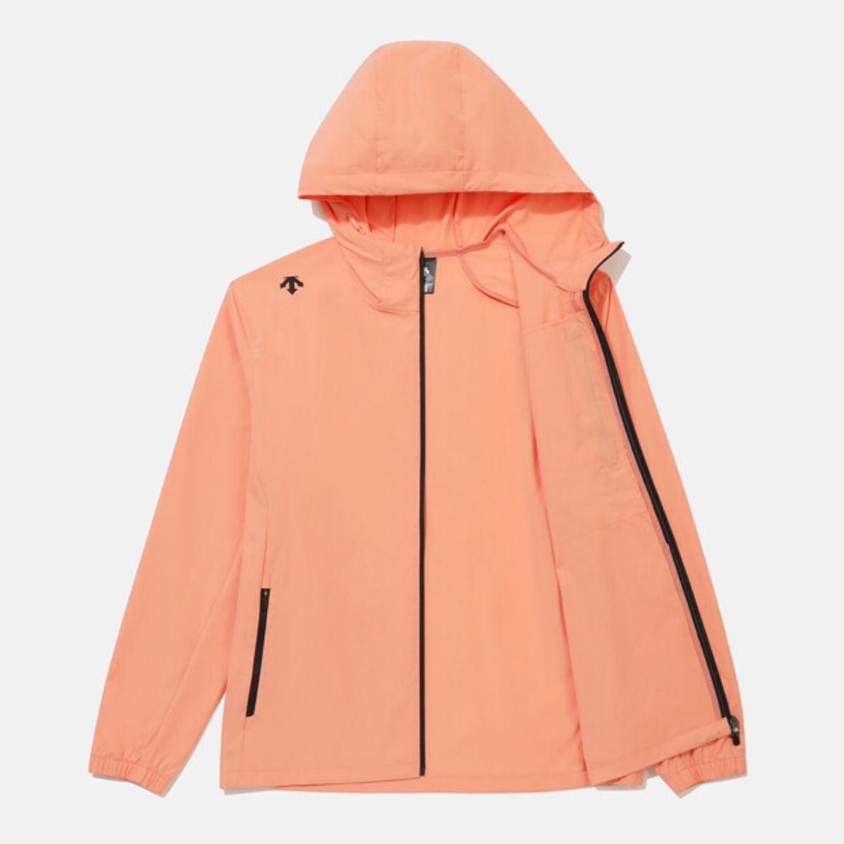 데상트(DESCENTE) 후드형 바람막이 자켓 코랄 SR323UWB71