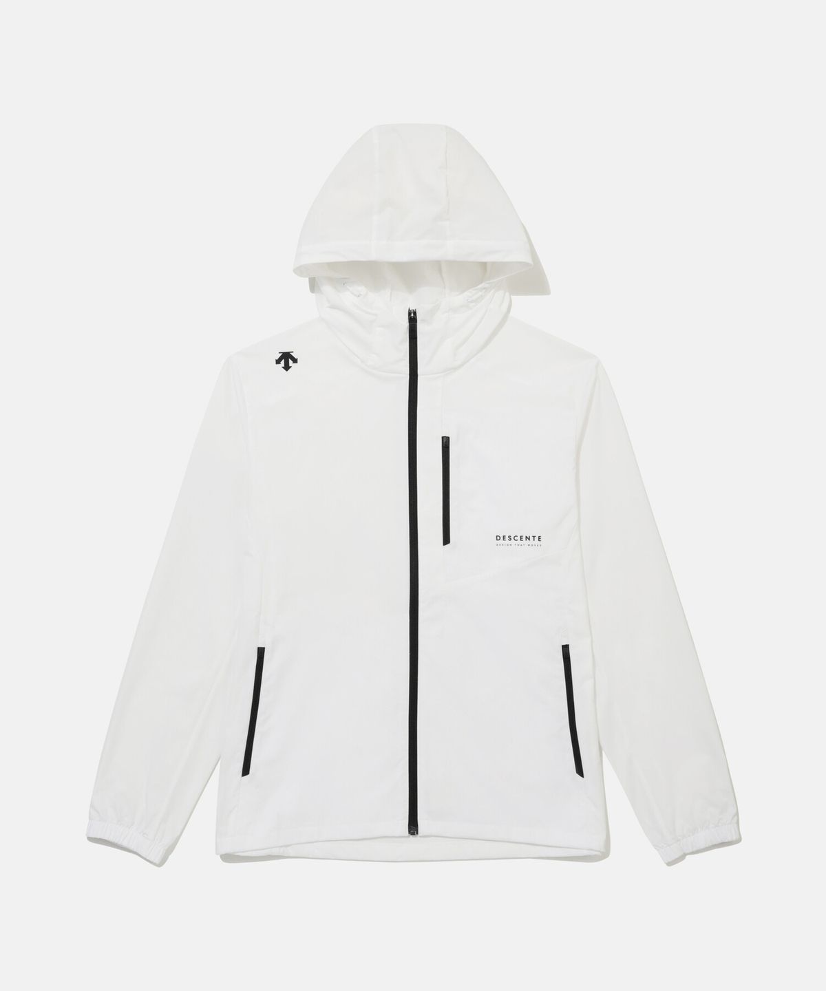 데상트(DESCENTE) 후드형 바람막이 자켓 화이트 SR323UWB71