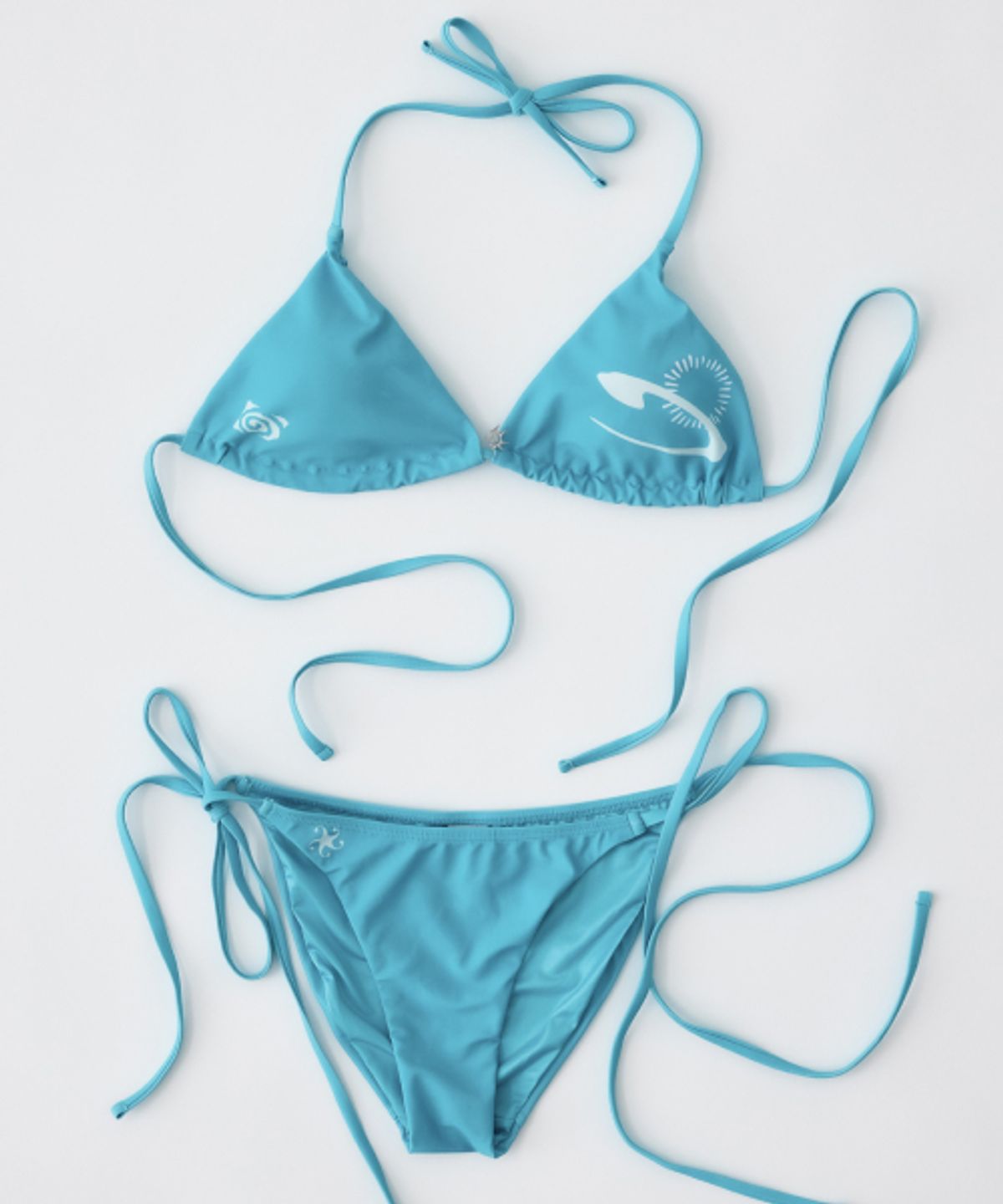 하타(HATA) Signature String Bikini Set_Error Graphic Turquoise Blue