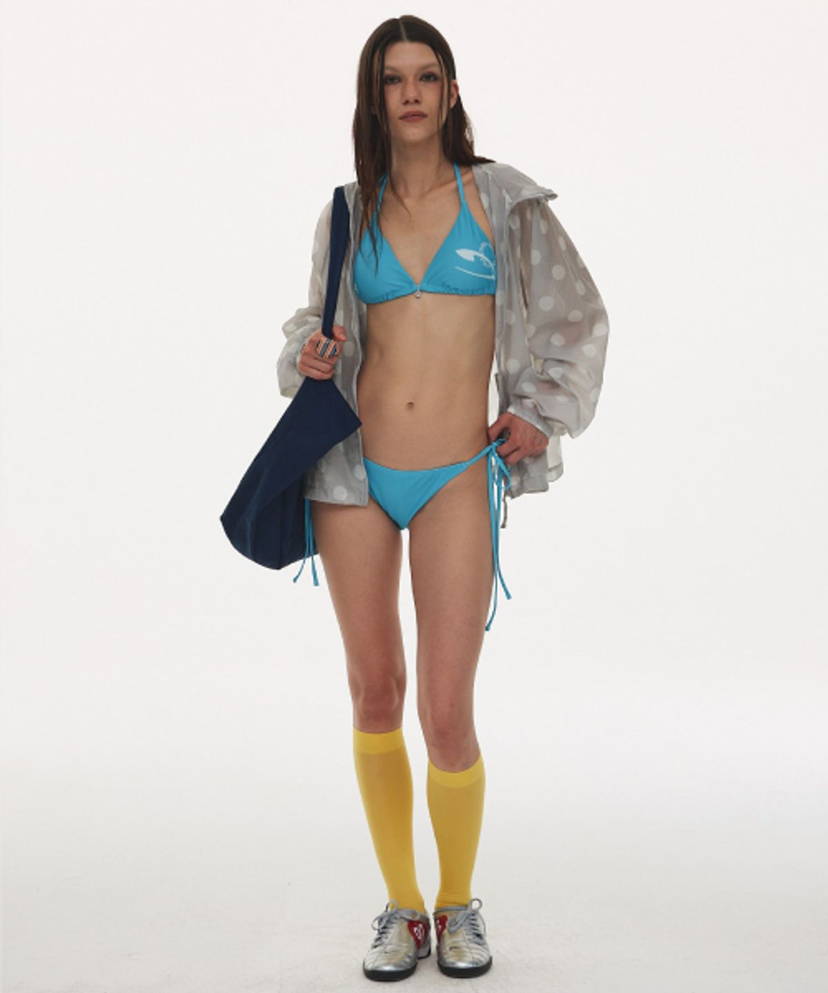하타(HATA) Signature String Bikini Set_Error Graphic Turquoise Blue
