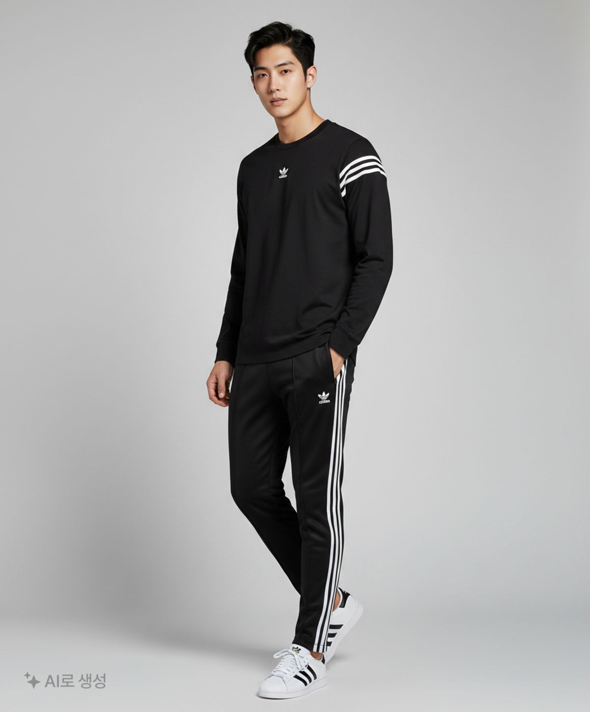 아디다스(ADIDAS) Neuclassics 긴팔 티 - 블랙 / IW0978 S