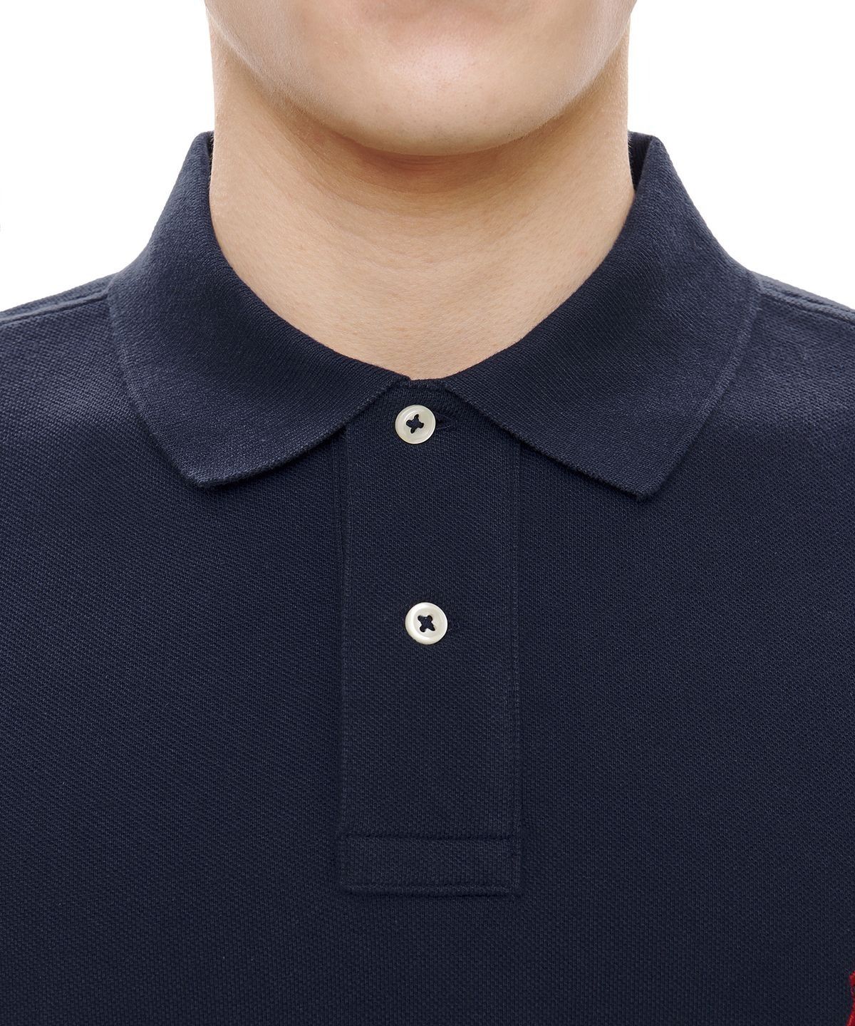 폴로 랄프 로렌(POLO RALPH LAUREN) 커스텀 슬림핏 메시 폴로 셔츠-블루