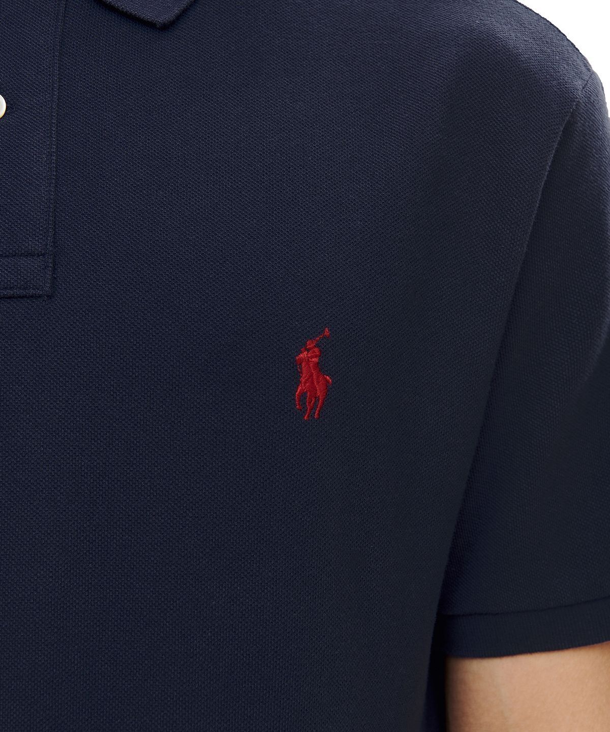 폴로 랄프 로렌(POLO RALPH LAUREN) 커스텀 슬림핏 메시 폴로 셔츠-블루