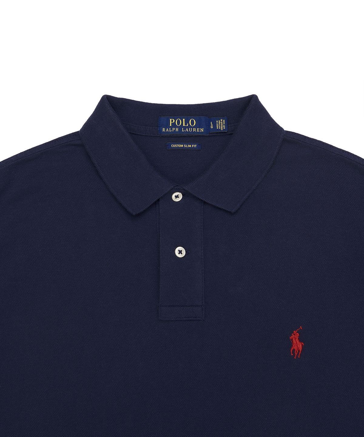 폴로 랄프 로렌(POLO RALPH LAUREN) 커스텀 슬림핏 메시 폴로 셔츠-블루