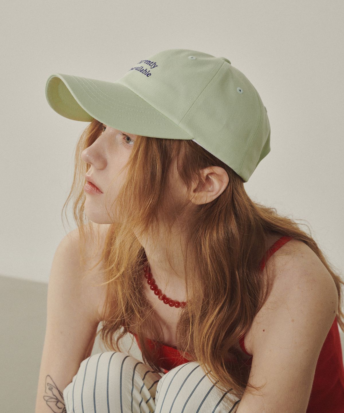 멜리앤로즈(MELLY&ROSE) 멜로즈 메시지 볼캡(315351)_MINT