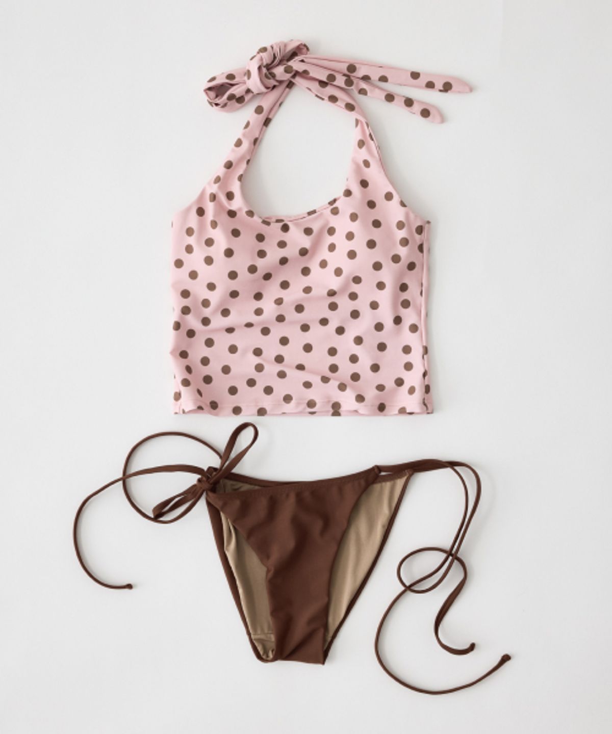 하타(HATA) Halter Neck Bikini Set_Pink Dot