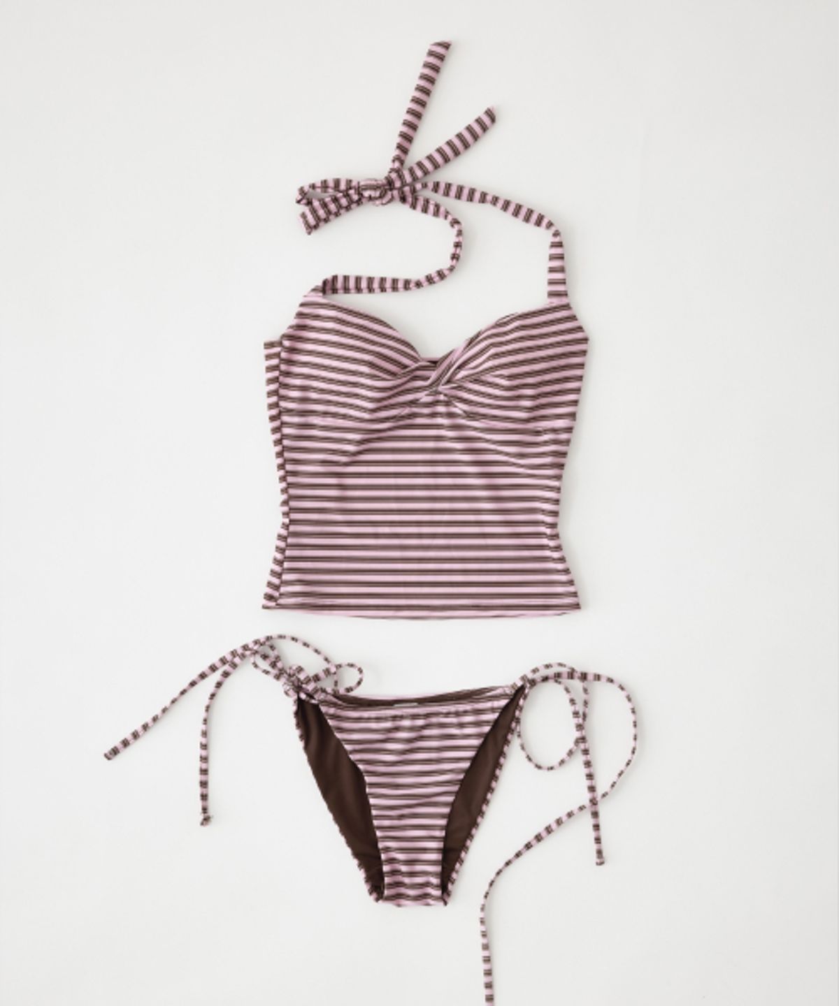 하타(HATA) Stripe Halter Neck Bikini Set_Pink