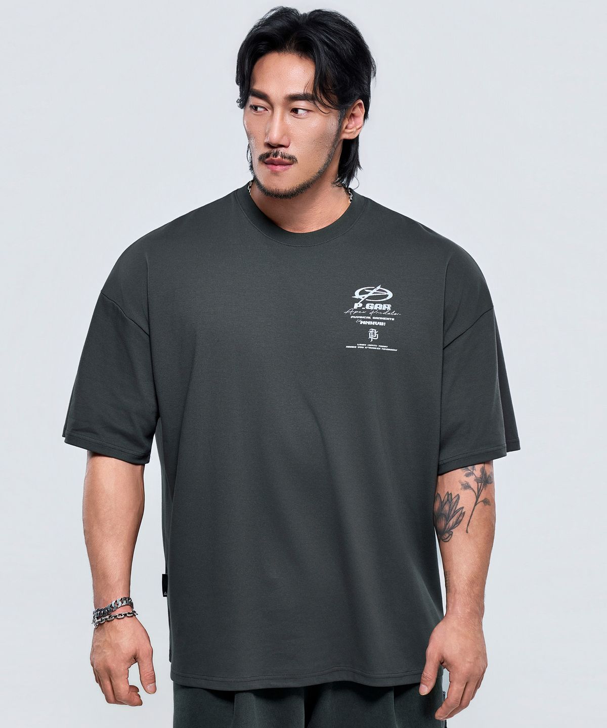 피지컬가먼츠(PHYSICAL GARMENTS) P2647 아카이브 크랙 자이언트 반팔 [4COLOR]