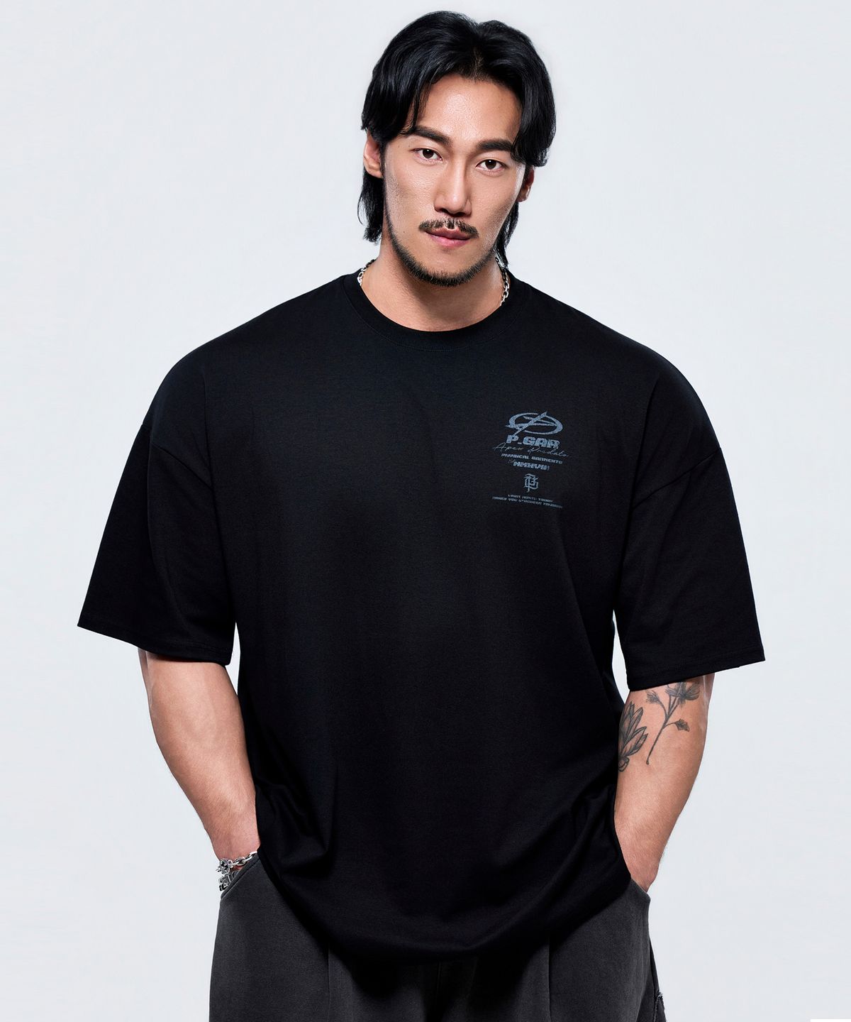 피지컬가먼츠(PHYSICAL GARMENTS) P2647 아카이브 크랙 자이언트 반팔 [4COLOR]