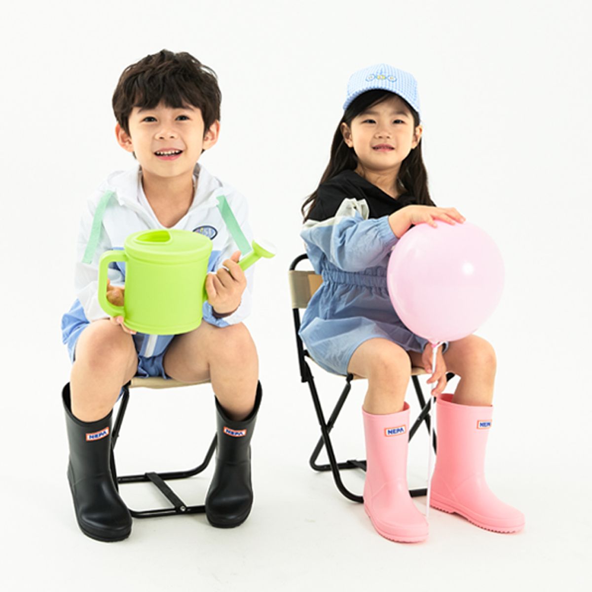네파 키즈 악세서리(NEPAKIDS ACC) 스퀘어 베이직 레인부츠 블랙 KJGEC03-BK