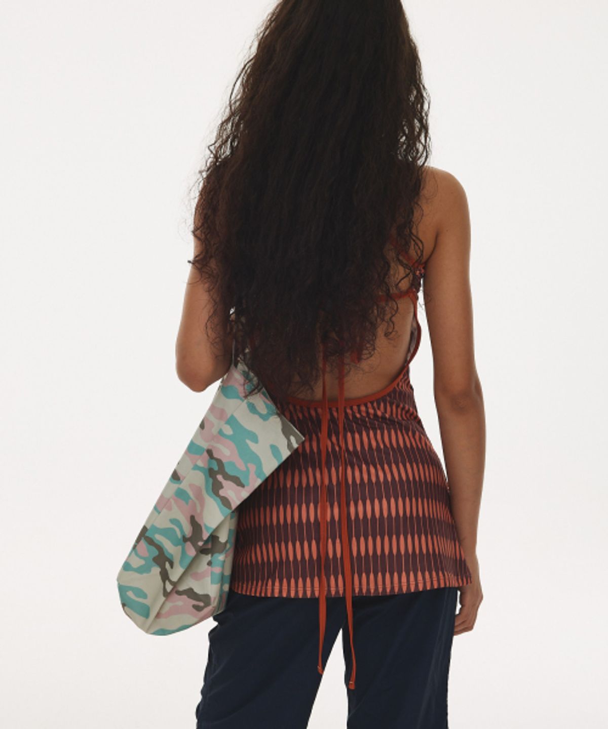 하타(HATA) Skirt Monokini_Spicy Orange Stripe
