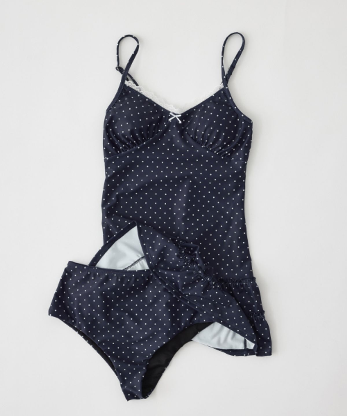 하타(HATA) Layered Monokini_Navy Dot