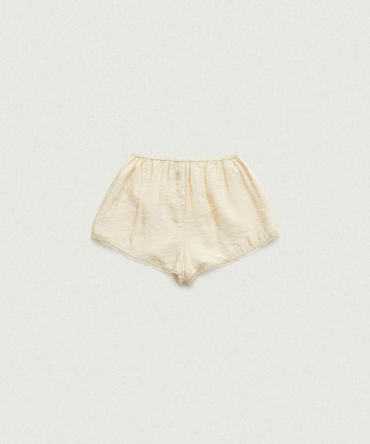 더바넷(THEBARNNET) Moire Satin Lace Shorts_Butter