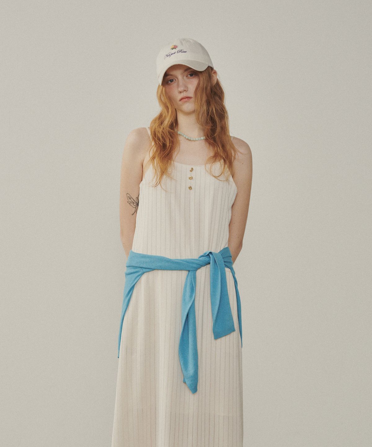 멜리앤로즈(MELLY&ROSE) Rose 리본 볼캡(315353)_WHITE