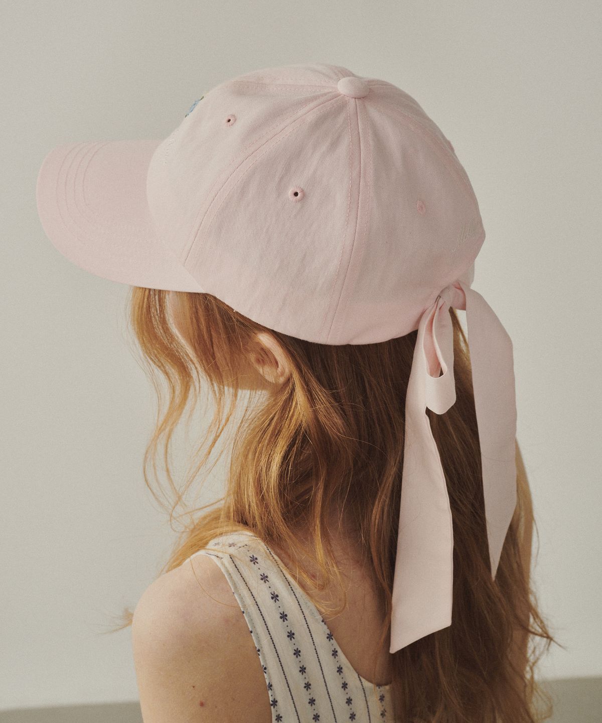 멜리앤로즈(MELLY&ROSE) Rose 리본 볼캡(315353)_PINK