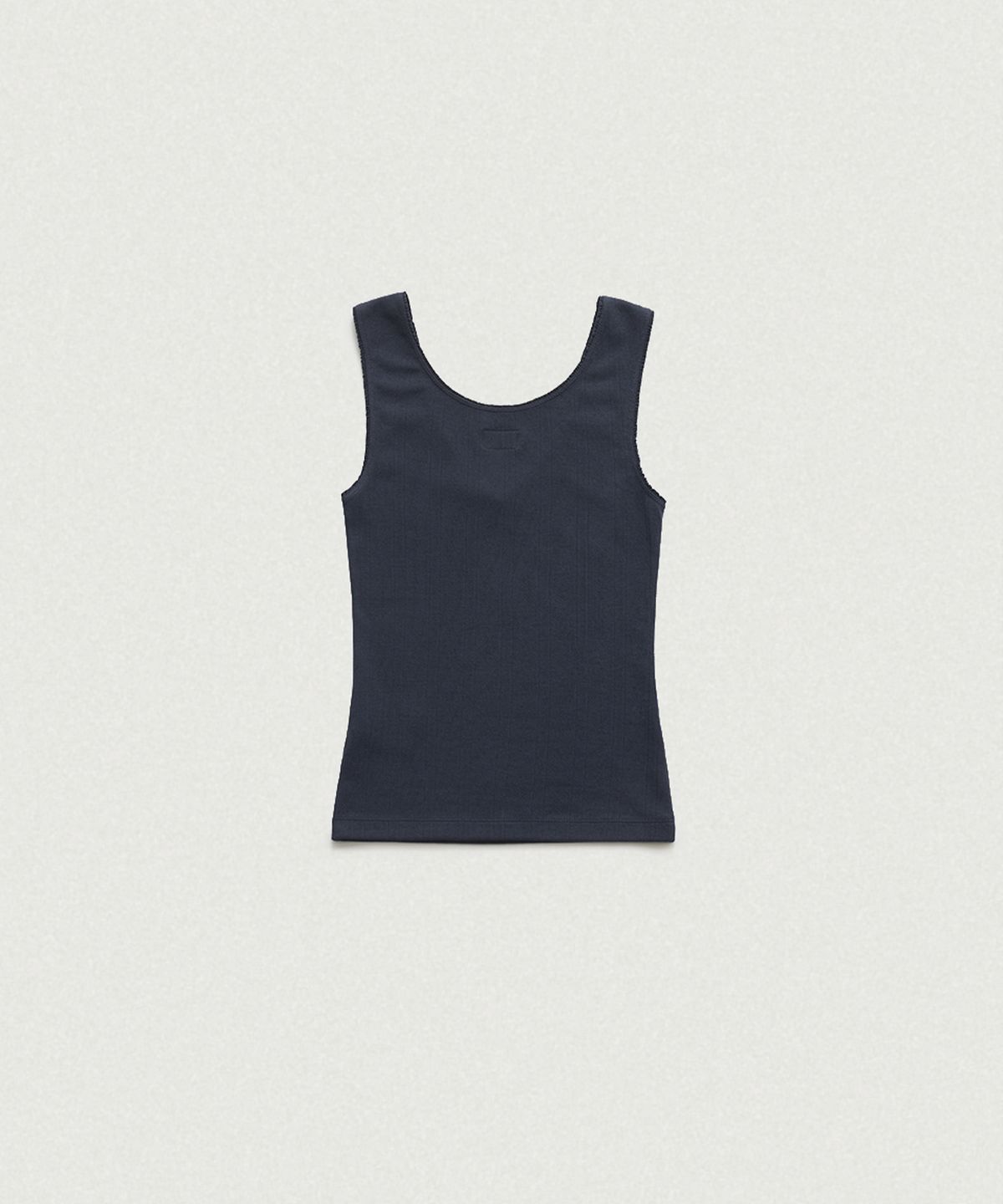 더바넷(THEBARNNET) Lois Ribbed Logo Tank Top_Navy