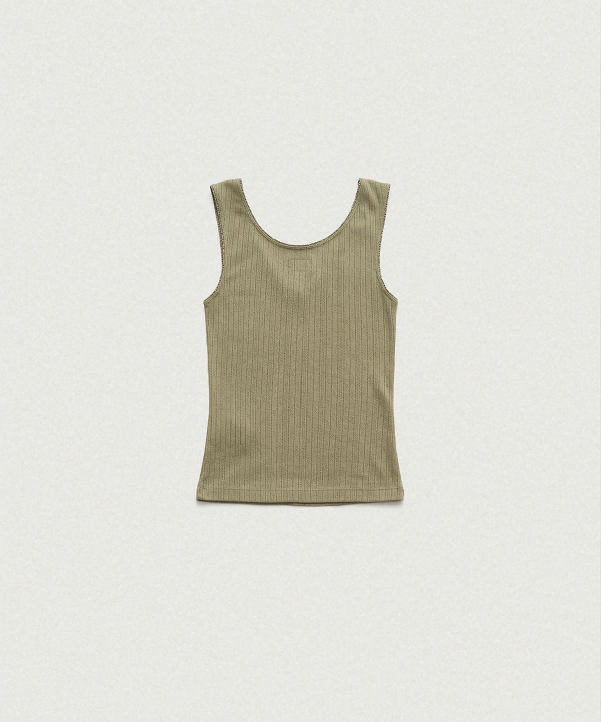 더바넷(THEBARNNET) Lois Ribbed Logo Tank Top_Khaki