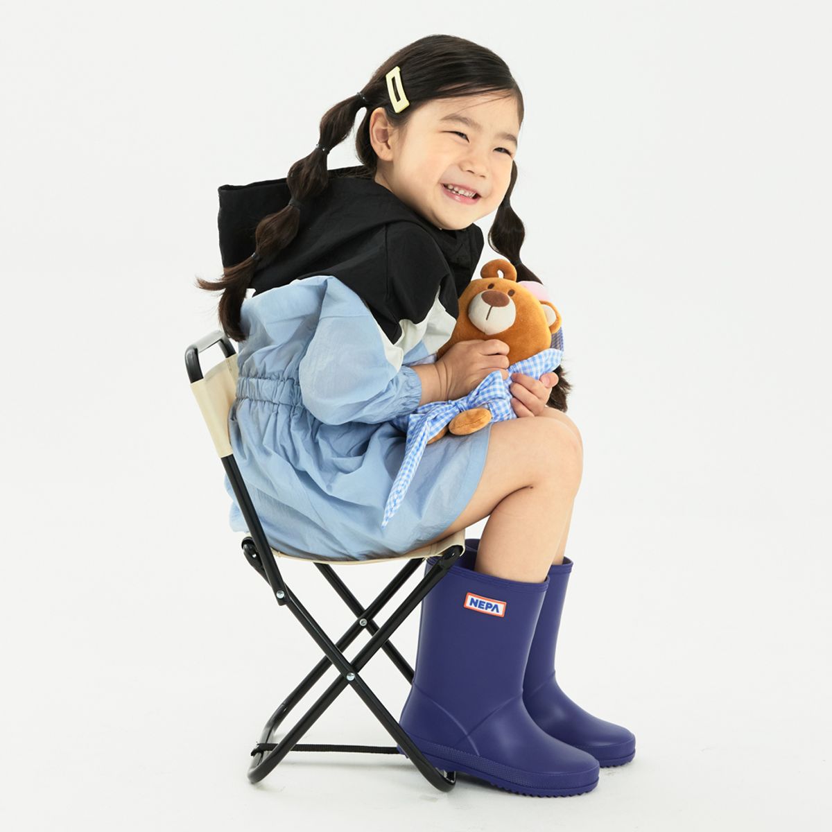 네파 키즈 악세서리(NEPAKIDS ACC) 스퀘어 사이드 레인부츠 네이비 KJGEC03S-NVY