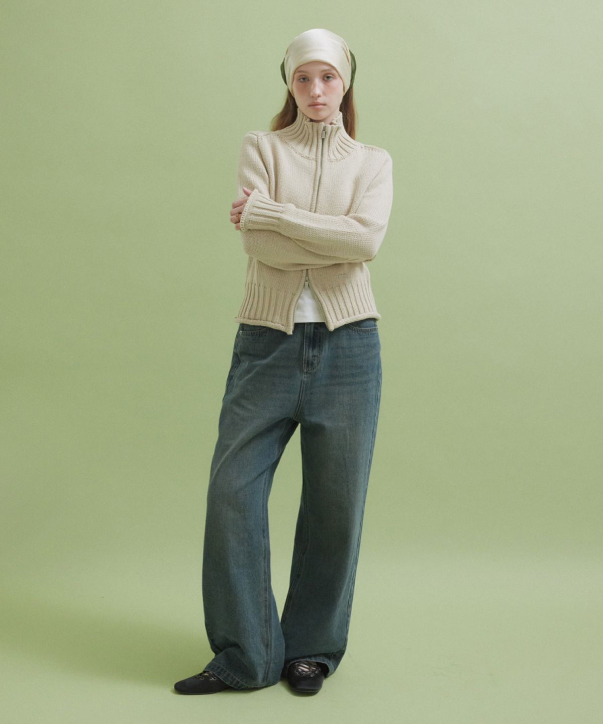 토아베(TOAVE) Labo Wide Denim Pants (Tin blue)