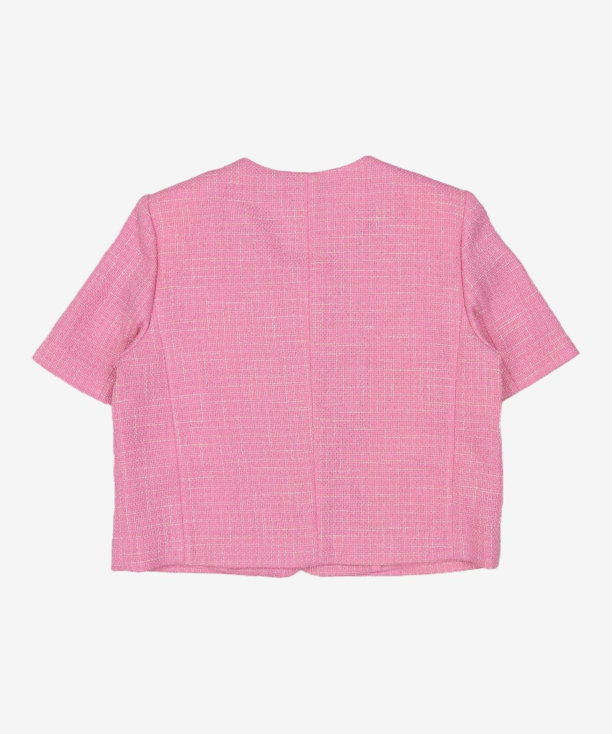 미쏘(MIXXO) 트위드 V넥 반팔자켓_MIWJKD513B S
