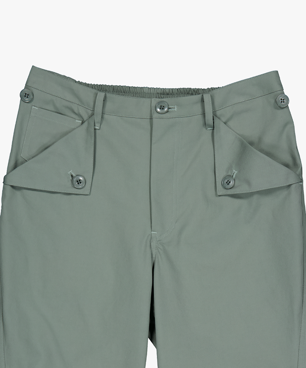 파버(FABEUR) BUTTON CAPRI PANTS (KHAKI MINT)