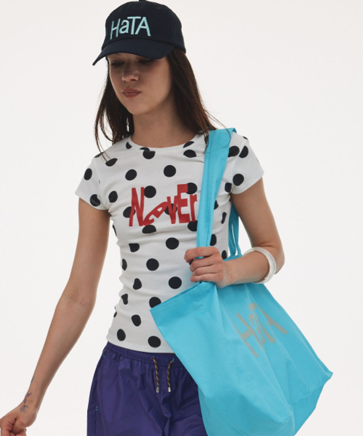 하타(HATA) Cap Sleeve T-Shirt_Dot