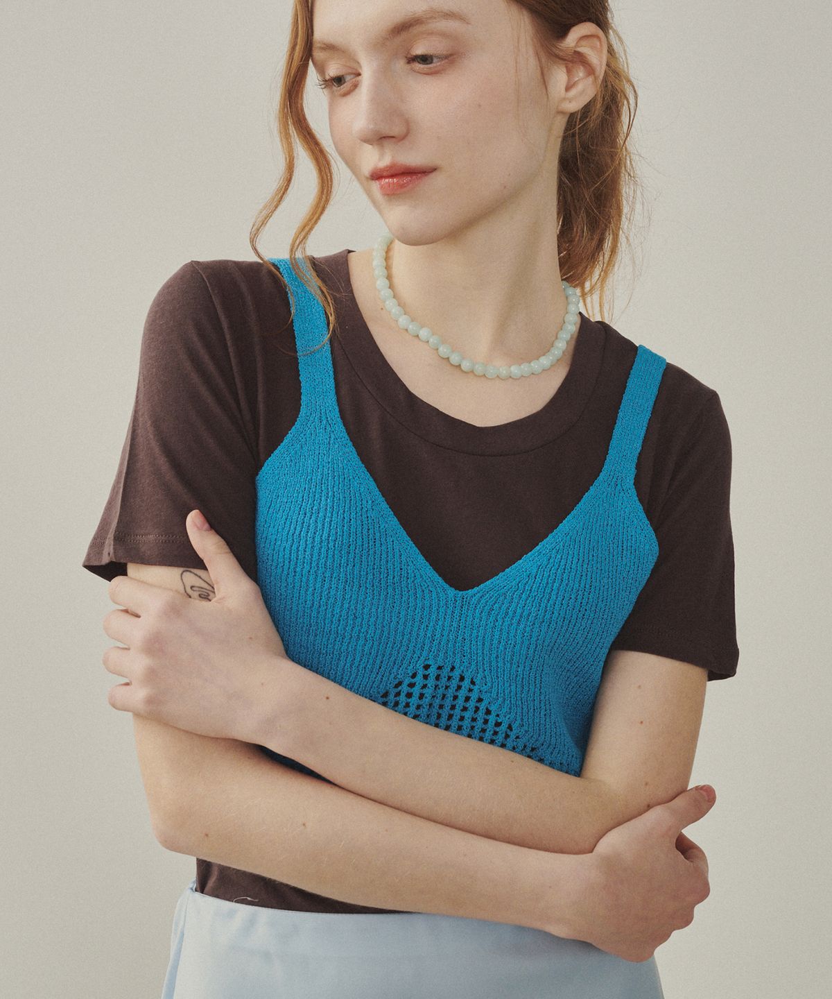 멜리앤로즈(MELLY&ROSE) Green Angelite 네크리스(315341)