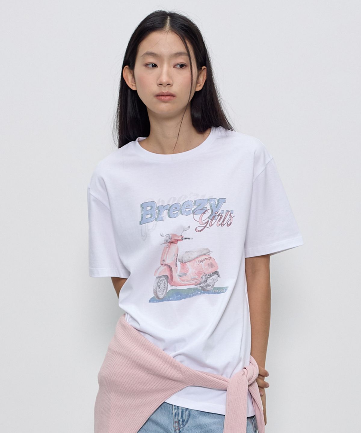 시티브리즈(CITYBREEZE) 스쿠터 그래픽 루즈핏 반팔 티셔츠_2COLORS