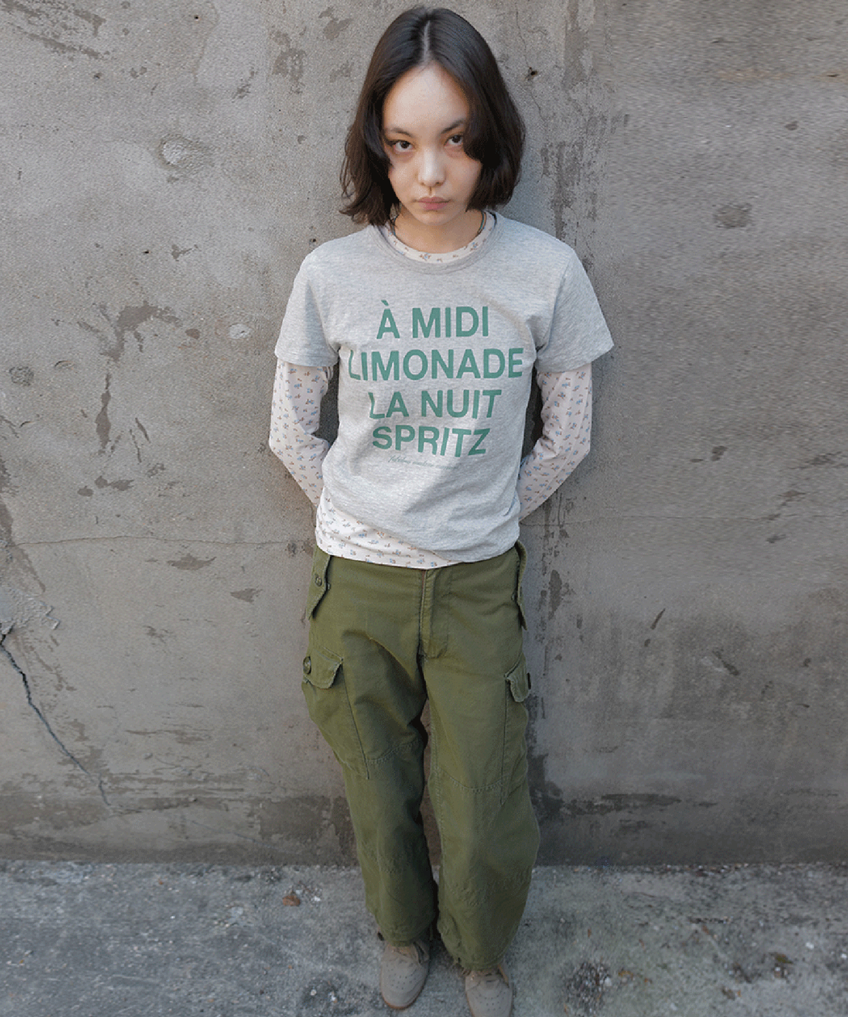 파버(FABEUR) MADAME TYPO T-SHIRT (GREY)