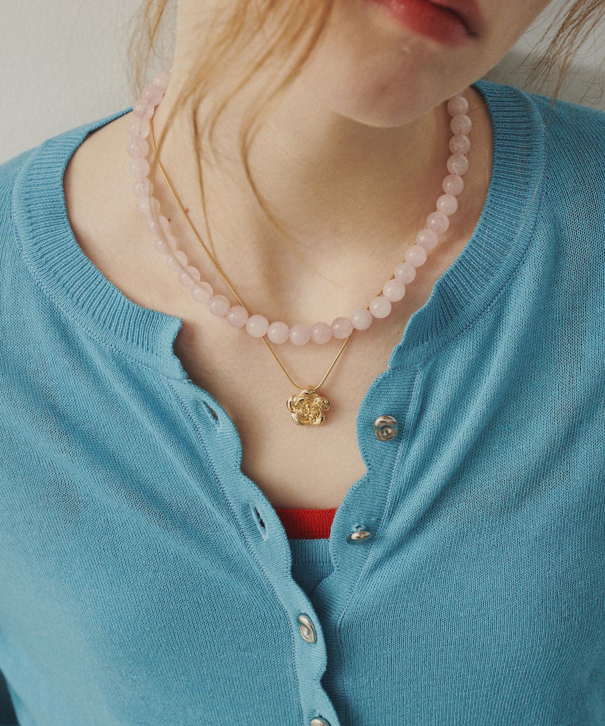 멜리앤로즈(MELLY&ROSE) Rose gemstone 네크리스(315342)