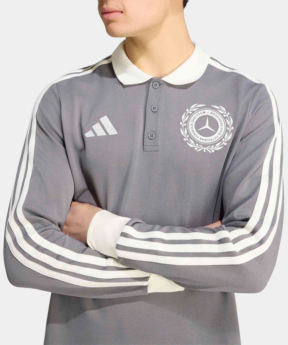 아디다스(ADIDAS) 메르세데스 AMG 페트로나스 포뮬러 1 팀 실버 애로우 아이콘 폴로 - 그레이 / KS2243