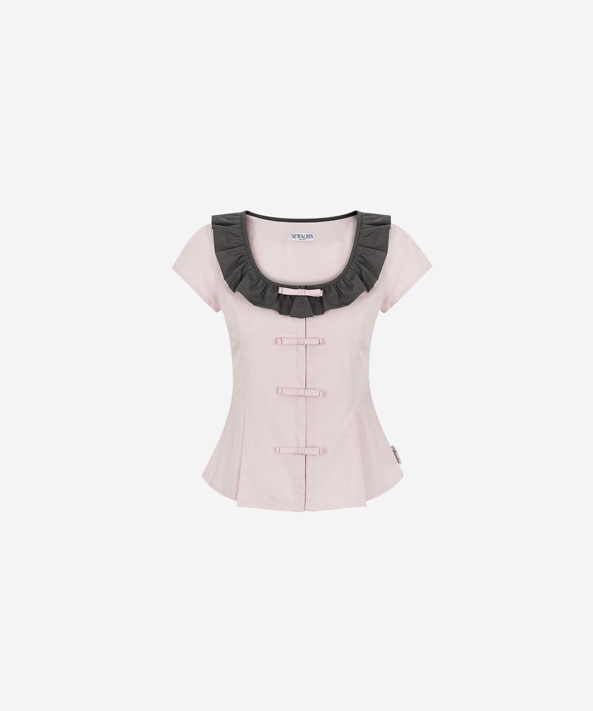 뉴얼린(NEWALRIN) Bebe Ribbon Frill Blouse(3colors)