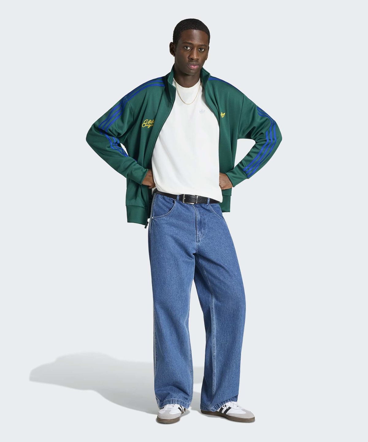 아디다스(ADIDAS) 워시드 칼리 티 - 화이트:블루 / KX1261