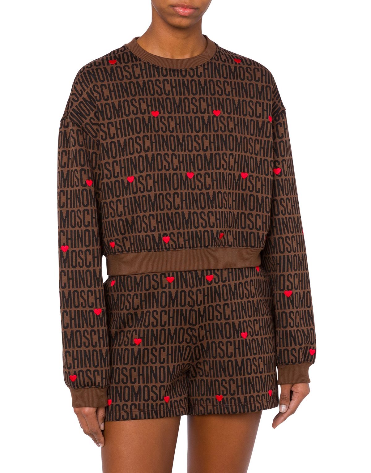 모스키노(MOSCHINO) 로고하트 올오버 니트