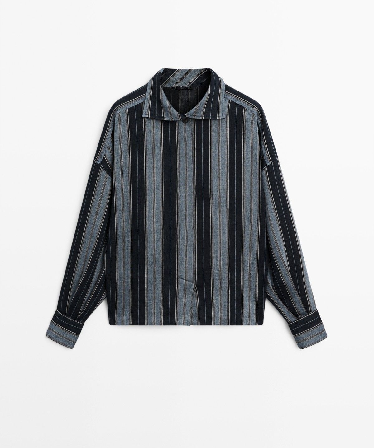 마시모두띠(MASSIMO DUTTI) 플루이드 스트라이프 코튼 린넨 셔츠