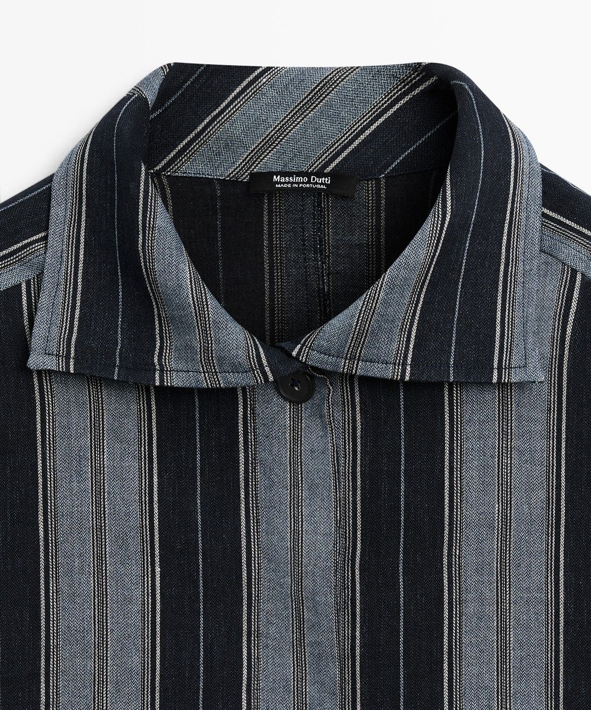 마시모두띠(MASSIMO DUTTI) 플루이드 스트라이프 코튼 린넨 셔츠
