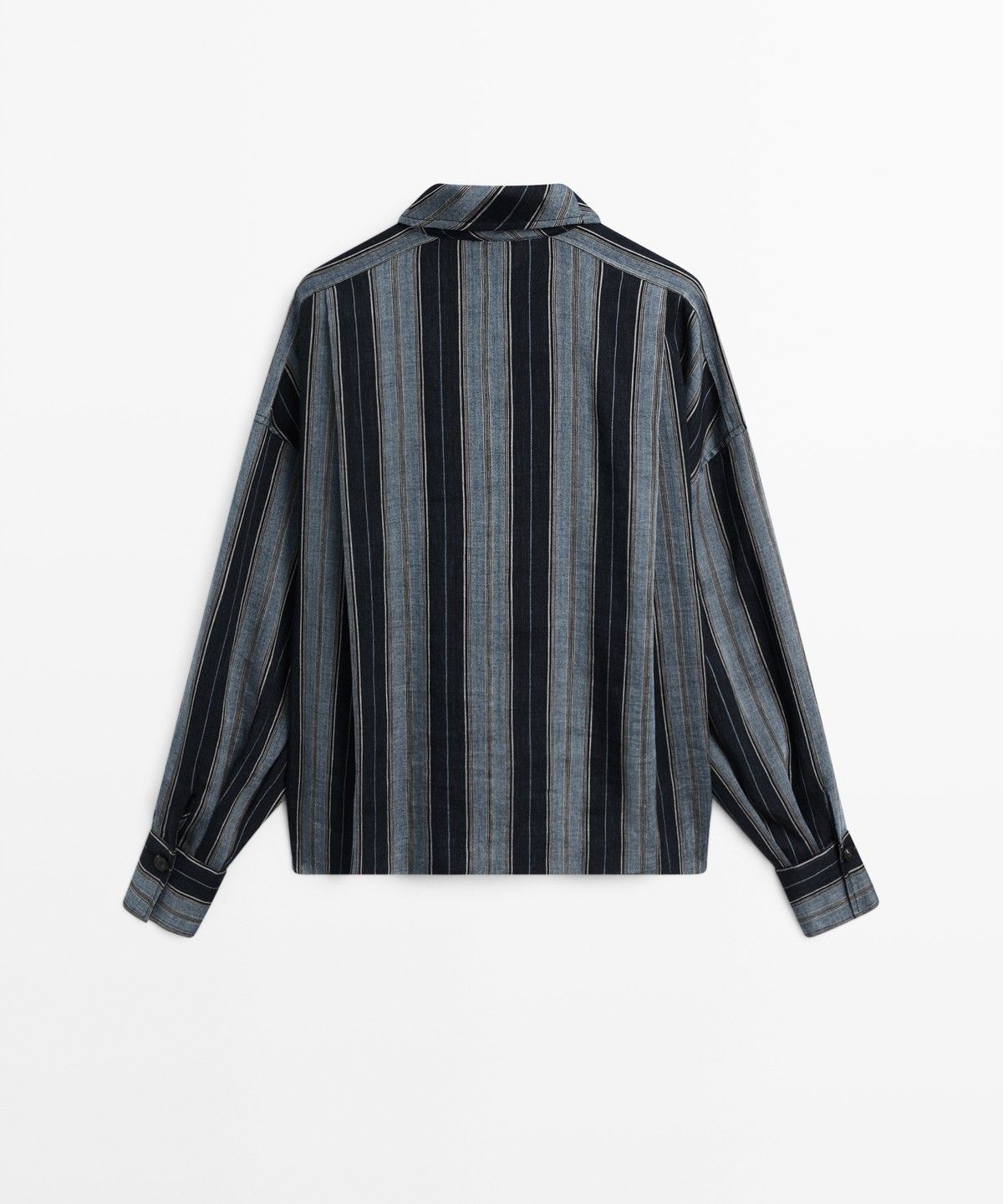 마시모두띠(MASSIMO DUTTI) 플루이드 스트라이프 코튼 린넨 셔츠