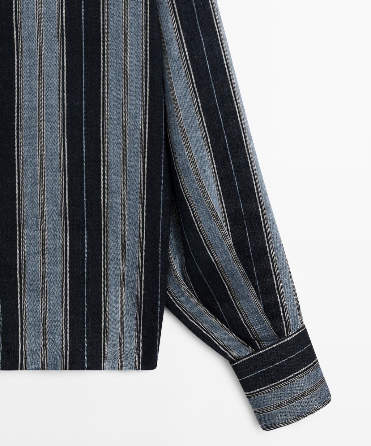 마시모두띠(MASSIMO DUTTI) 플루이드 스트라이프 코튼 린넨 셔츠