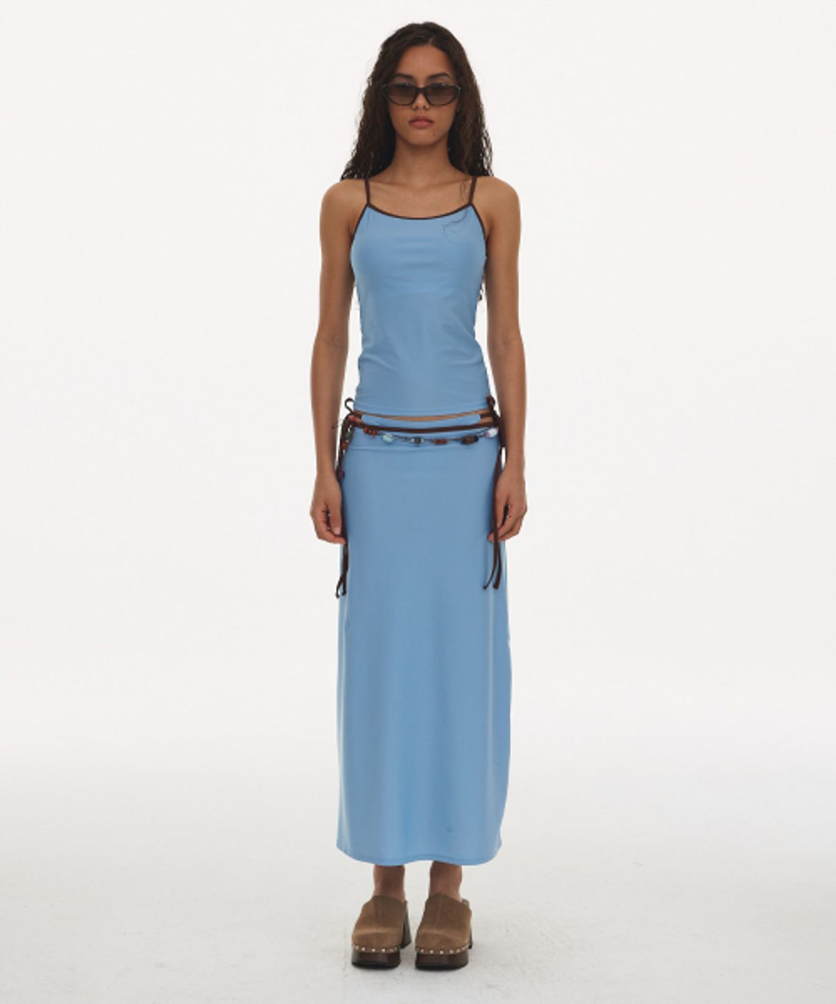 하타(HATA) Long Skirt Bikini Set_Dust Blue