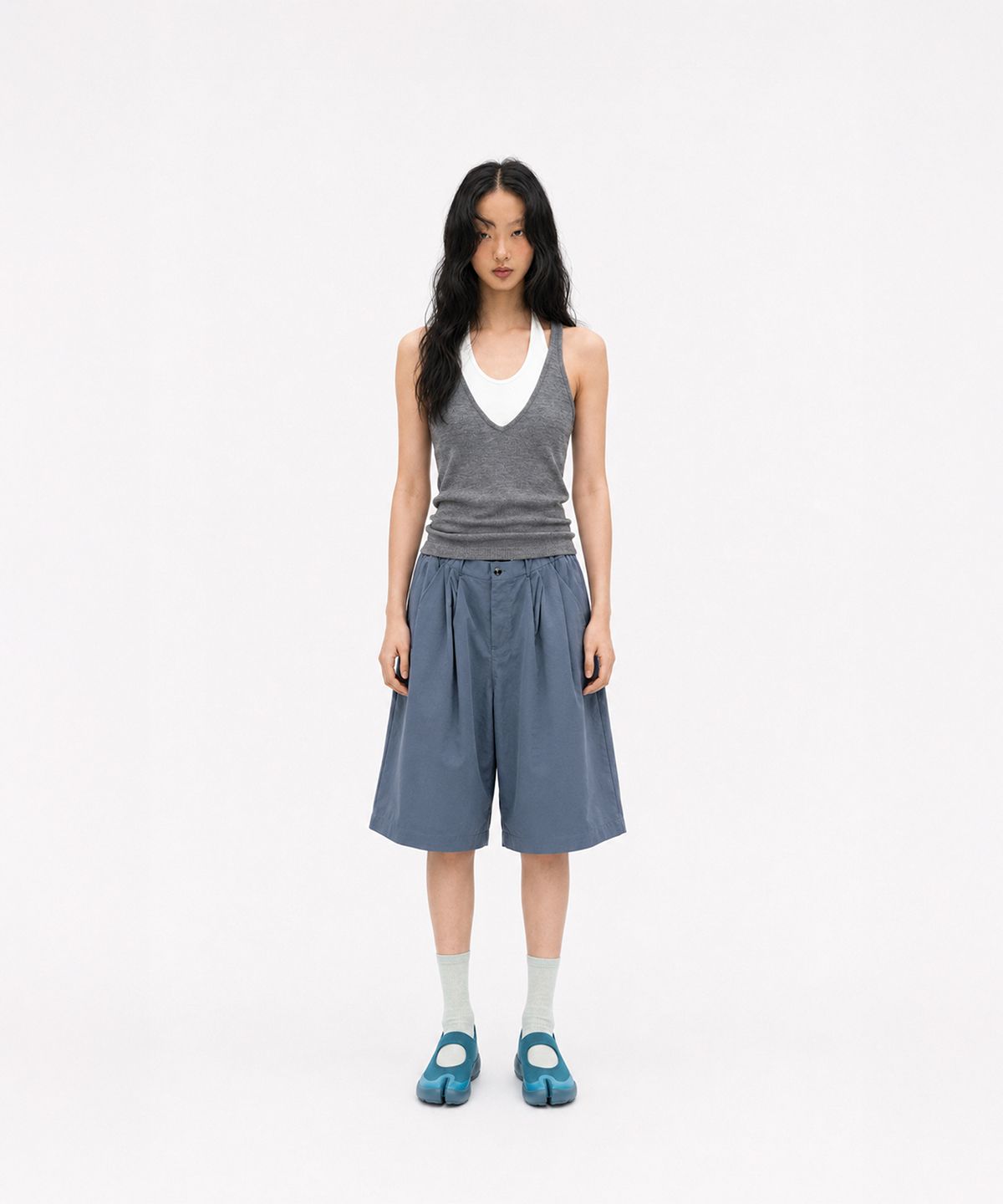 사일라스(SAILAS) P03 Pleats Shorts_BL