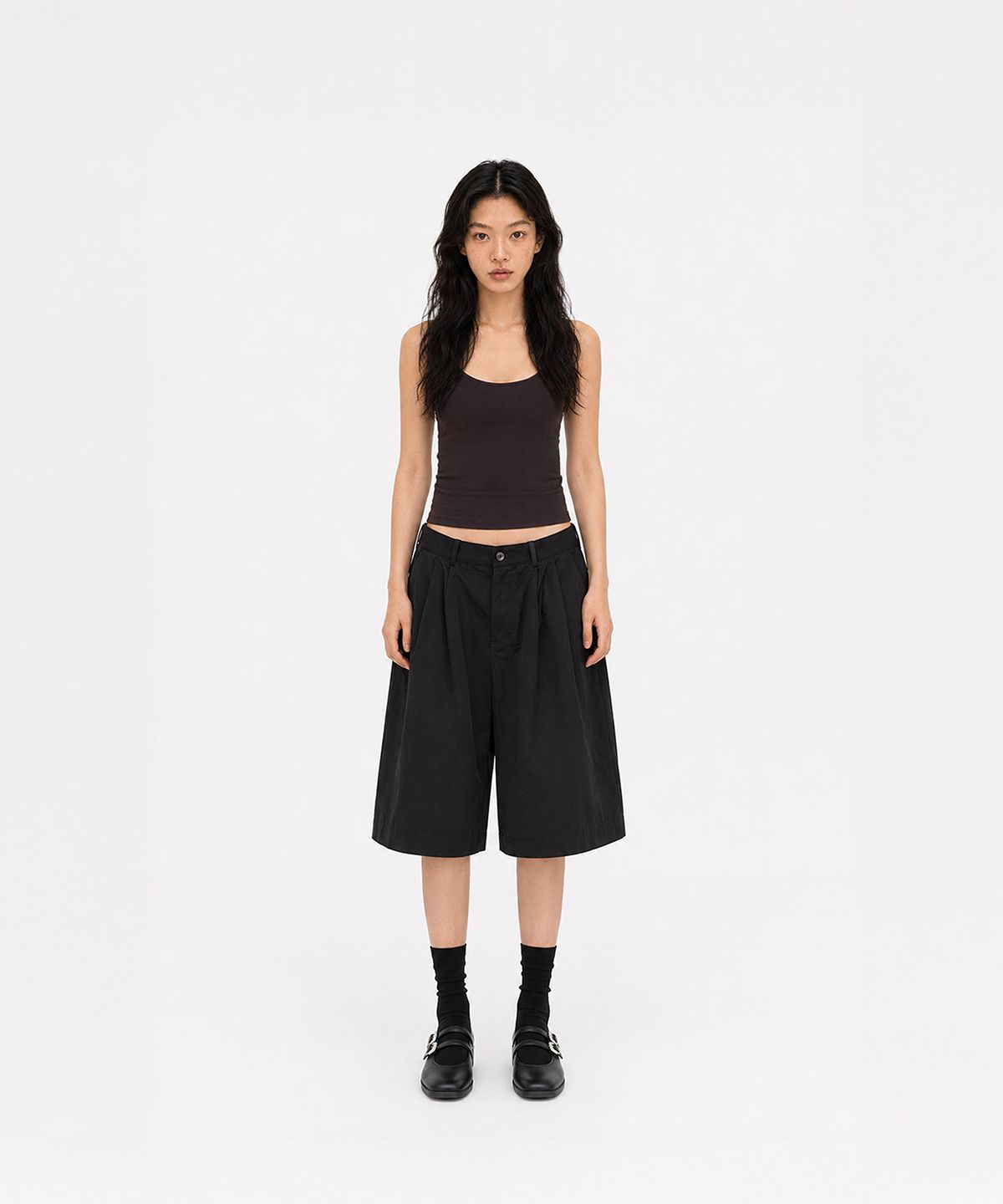 사일라스(SAILAS) P03 Pleats Shorts_BK