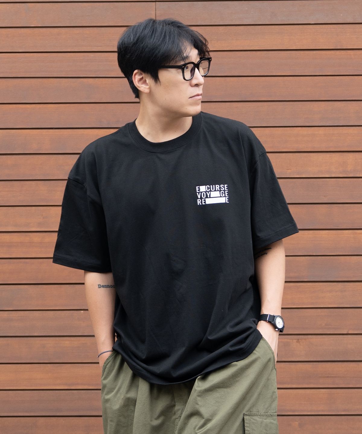 익스커스(EXCURSE) 보야지 하프 티셔츠 블랙