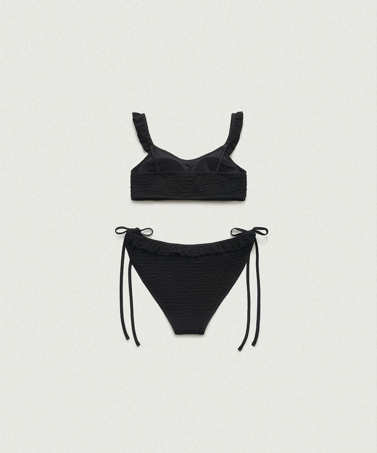 더바넷(THEBARNNET) Crinkle Ruffle Bikini_Black