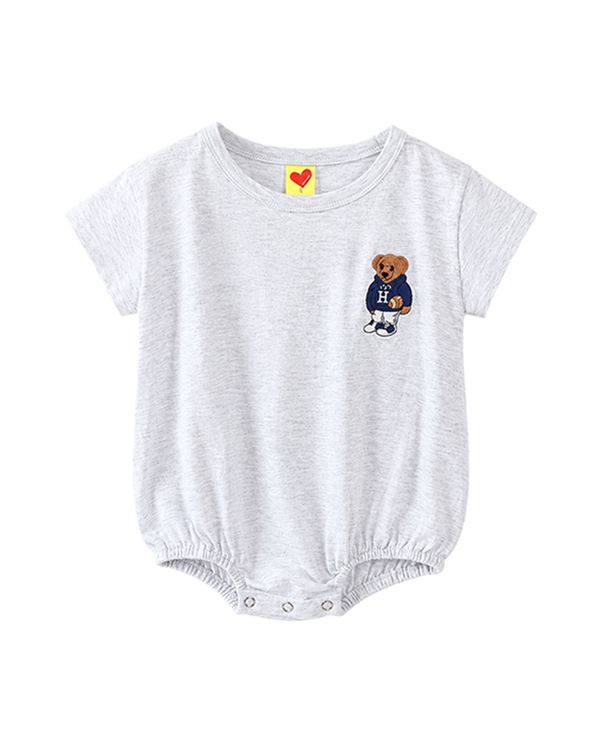 하트베이비(HEARTBABY) H 곰돌이 자수 반팔 수트