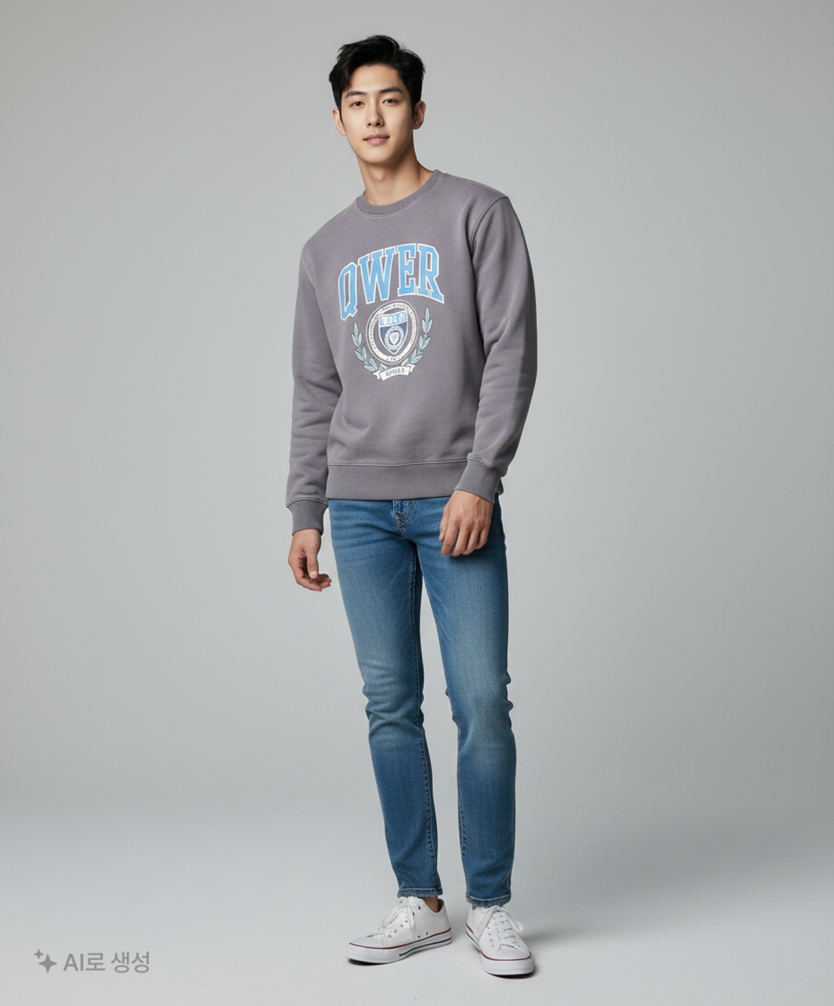 후아유(WHO.A.U) [QWER X WAU]Signature Dyed Sweatshirt/WHMWE4T91U M