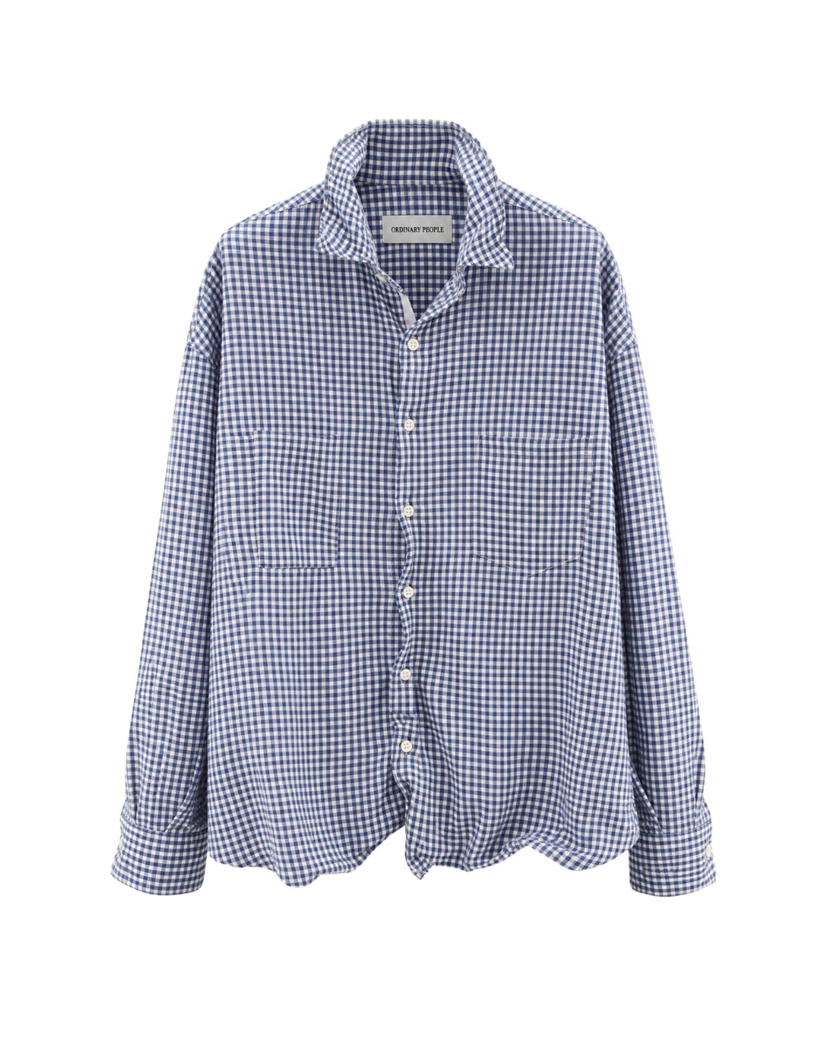 오디너리피플(ORDINARY PEOPLE) RE : Shape Memory Wire Shirt [BLUE CHECK]