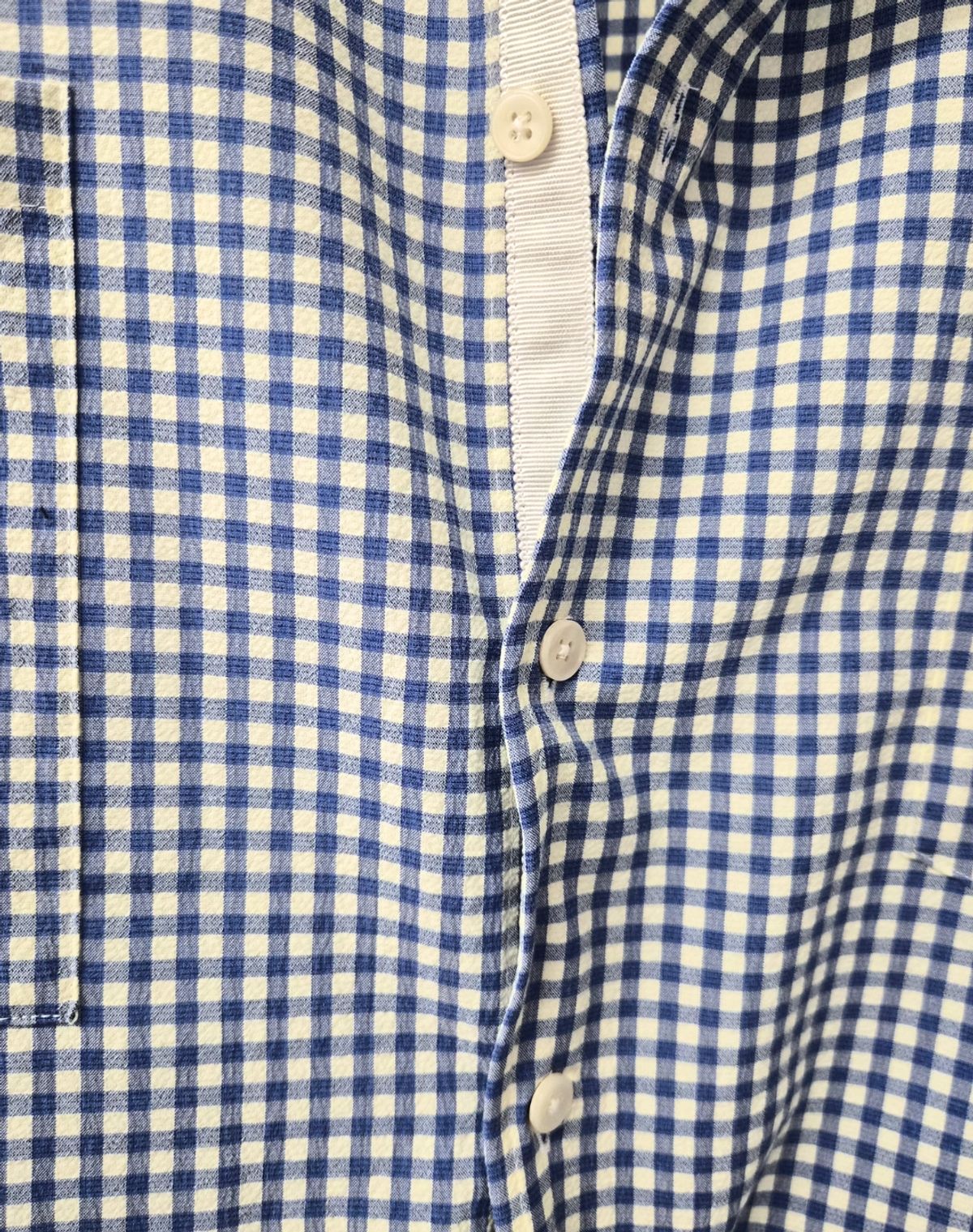 오디너리피플(ORDINARY PEOPLE) RE : Shape Memory Wire Shirt [BLUE CHECK]